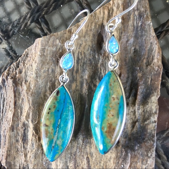 Excelencia Jewelry - NEW Peruvian opal & fire opal earrings in sterling